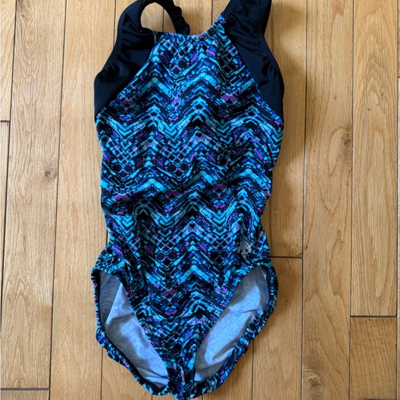 Kids Blue and Black Leotard - Picture 1 of 5